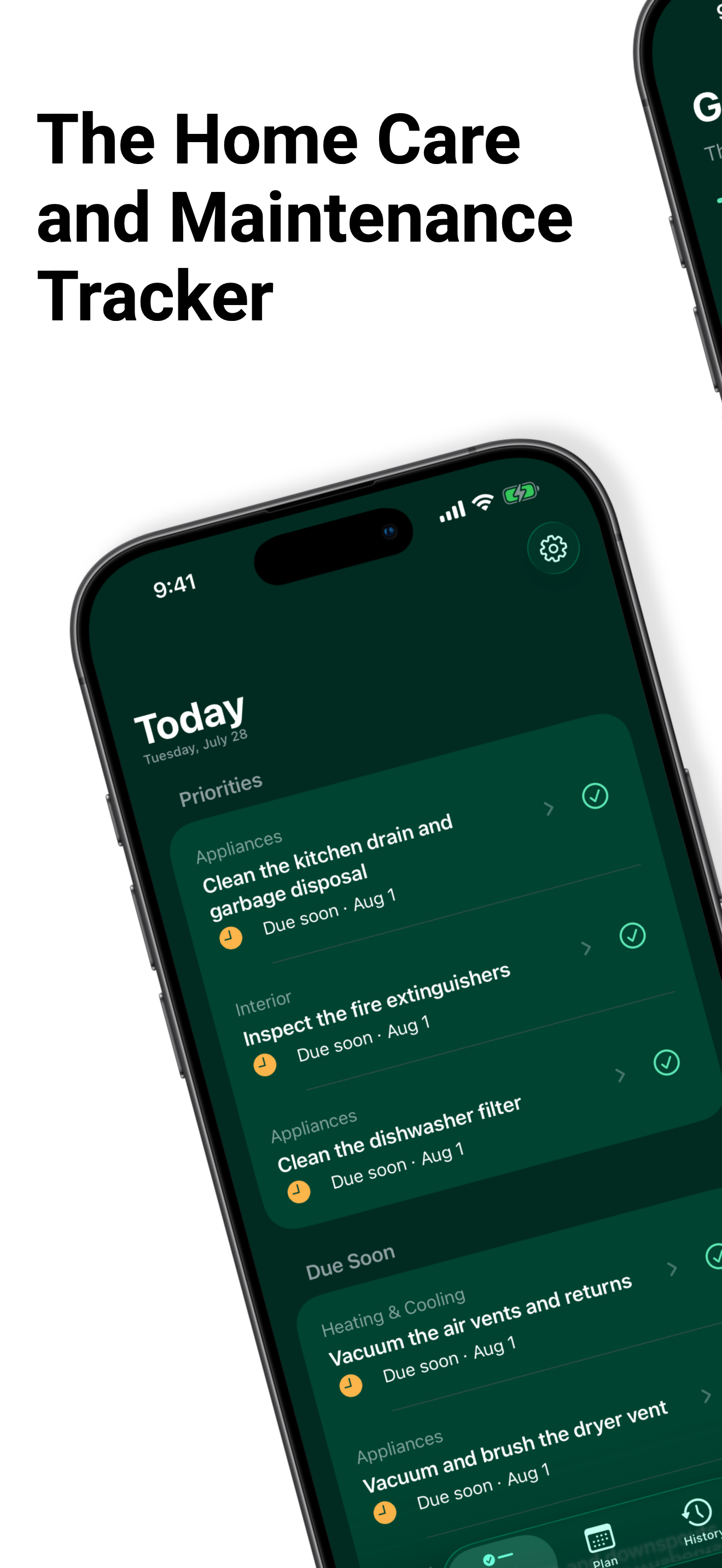 House Tempo today screen with prioritized home maintenance tasks