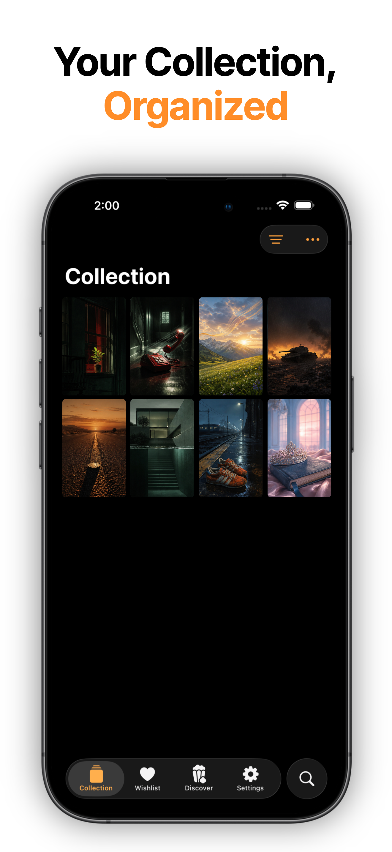 Movie Addict movie collection grid on iPhone