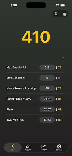 Army Fitness Pro app screenshot